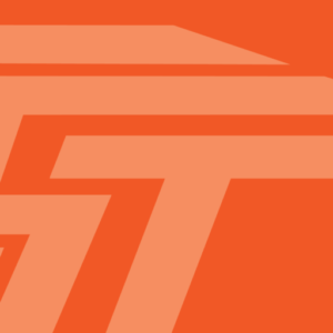 Orange Thompson logo with a darker orange background